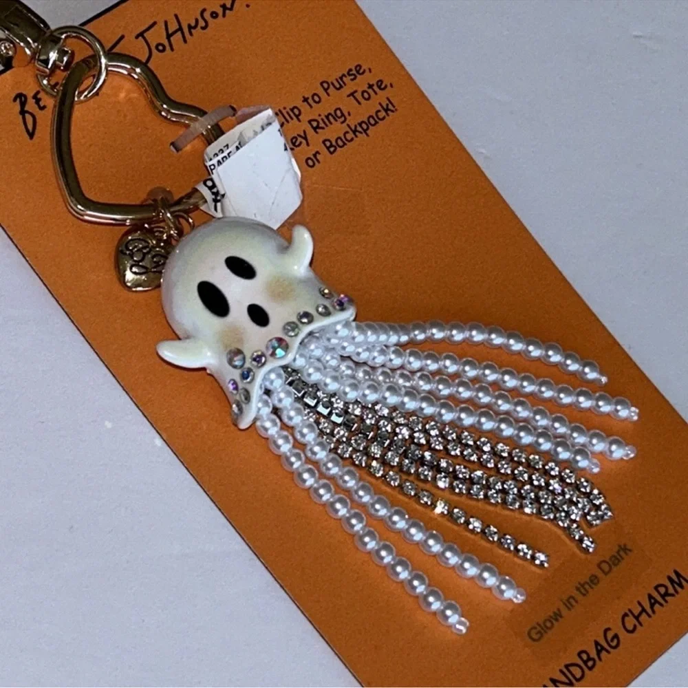 Betsey Johnson cute Halloween Ghost handbag charm key holder
